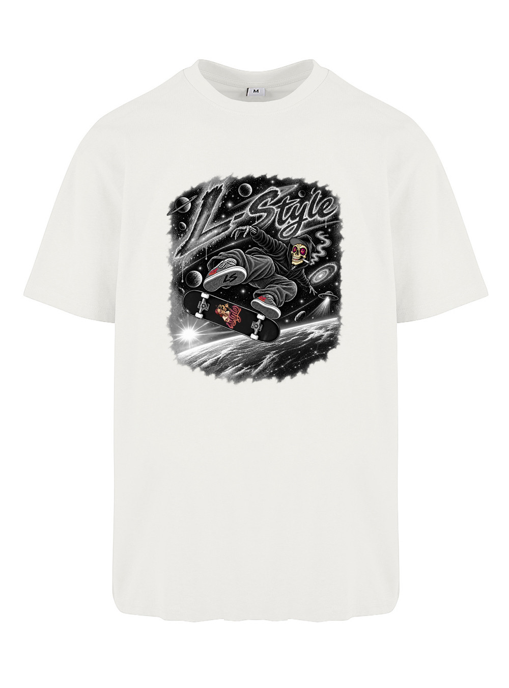 T-shirt Micky Space Skater Black & White — Full Blast