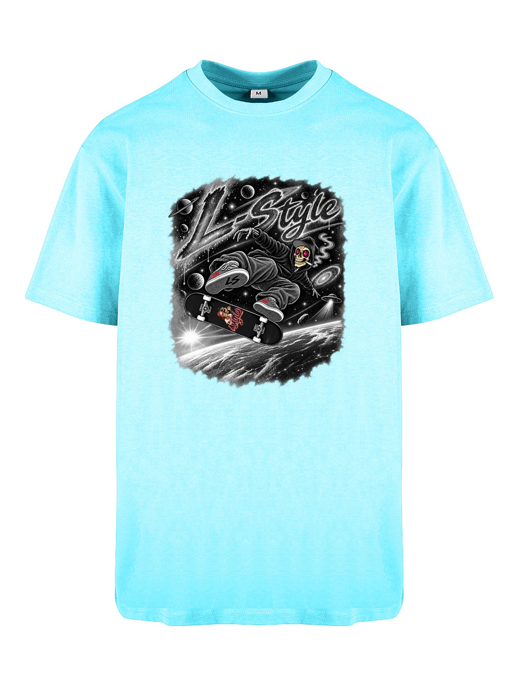 T-shirt Micky Space Skater Black & White — Full Blast