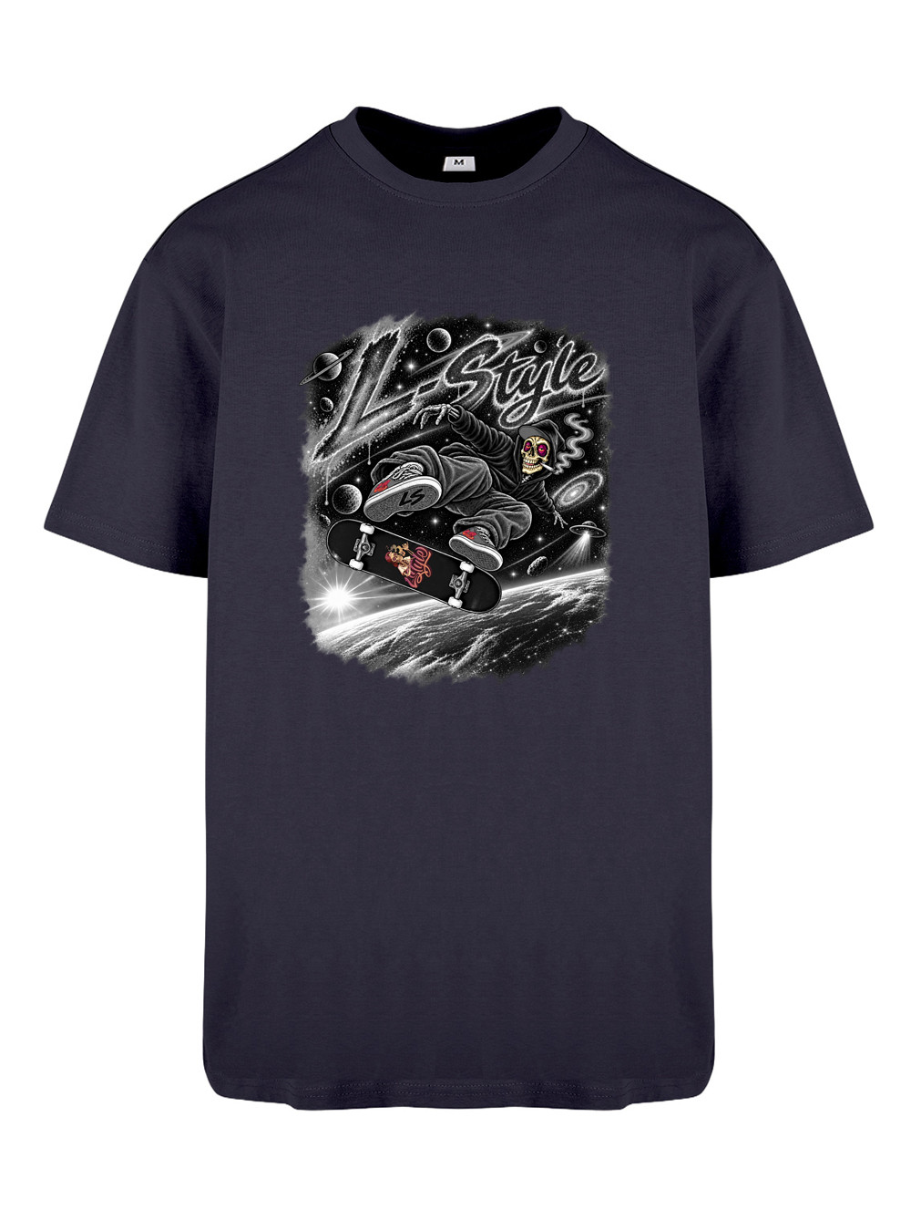 T-shirt Micky Space Skater Black & White — Full Blast