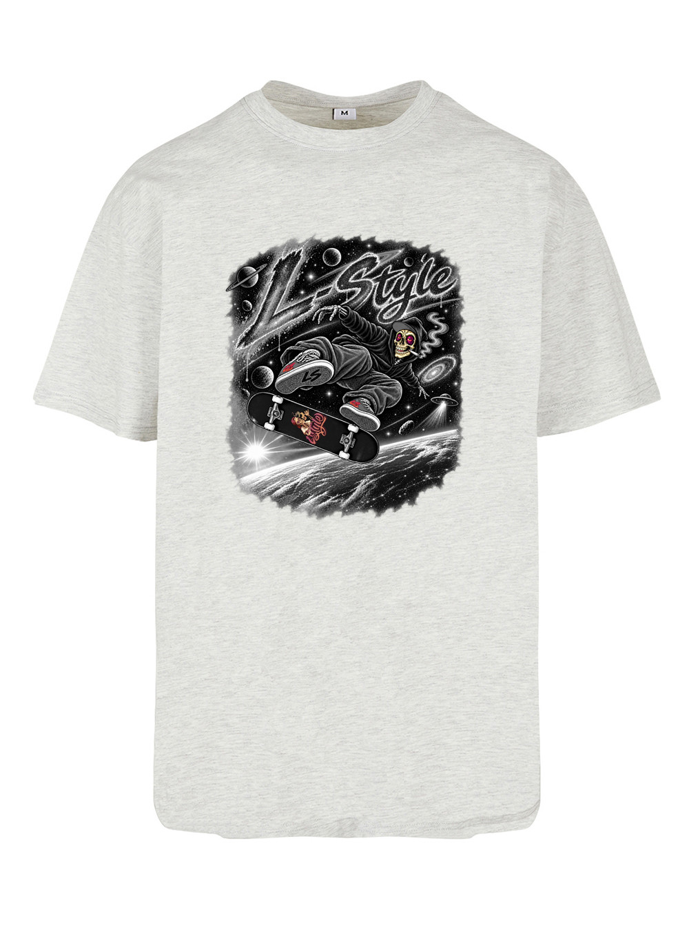 T-shirt Micky Space Skater Black & White — Full Blast