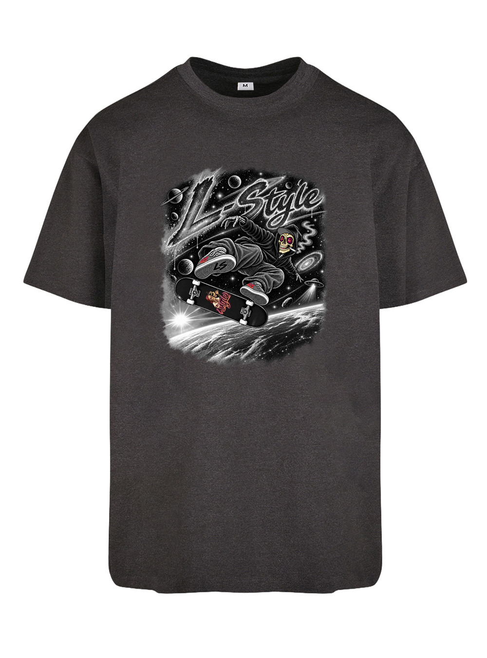 T-shirt Micky Space Skater Black & White — Full Blast