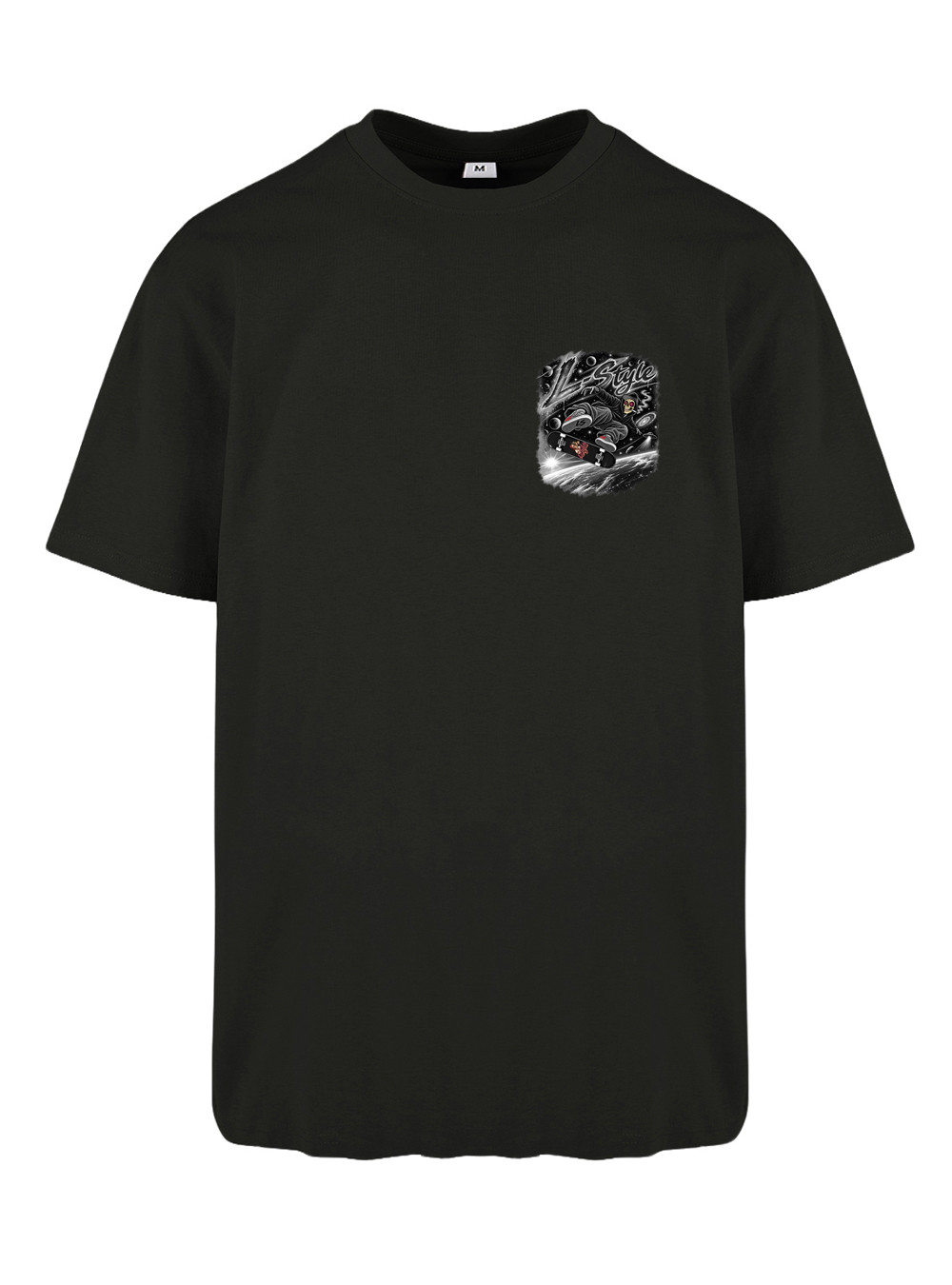 T-shirt Micky Space Skater Black & White — Low Key