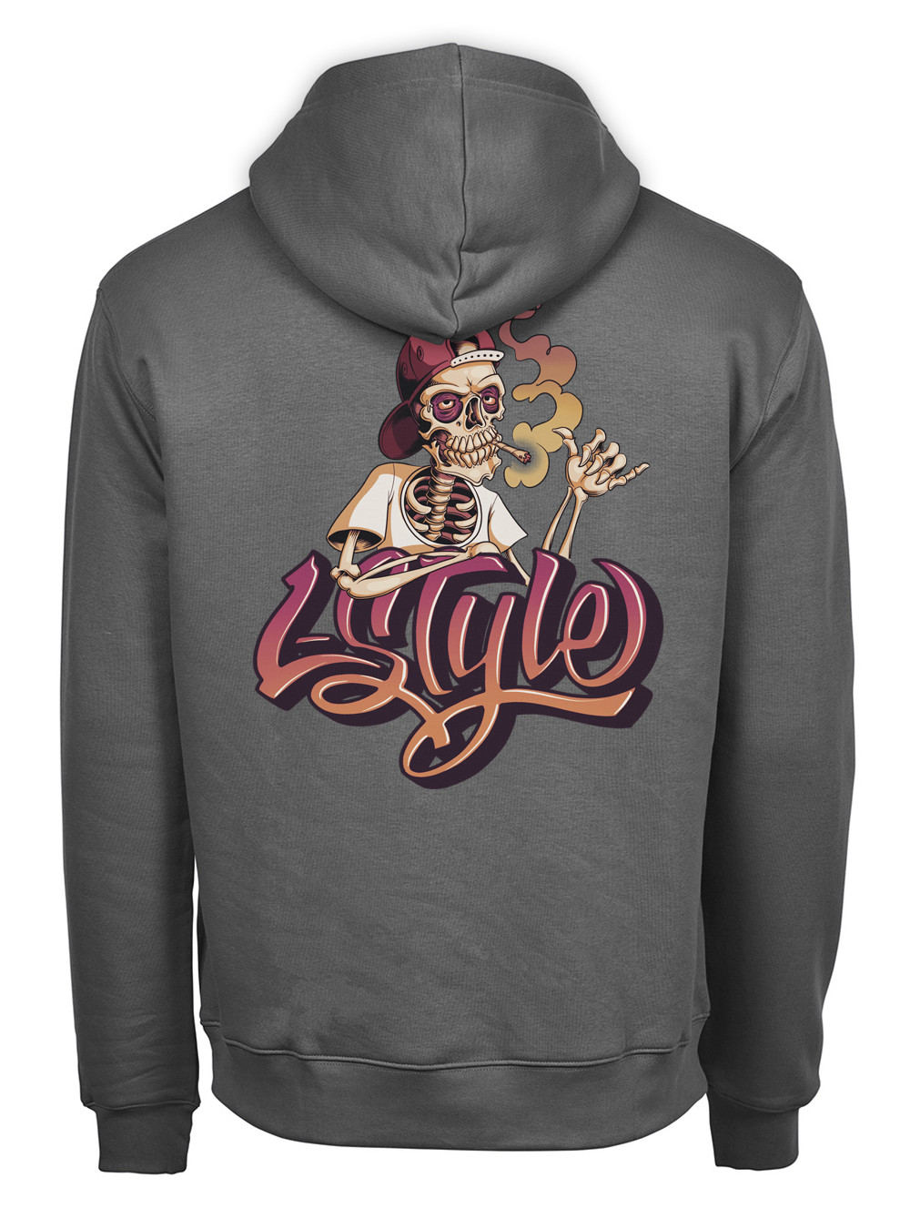 Sweat Logo L S Orange Shaka Gris clair