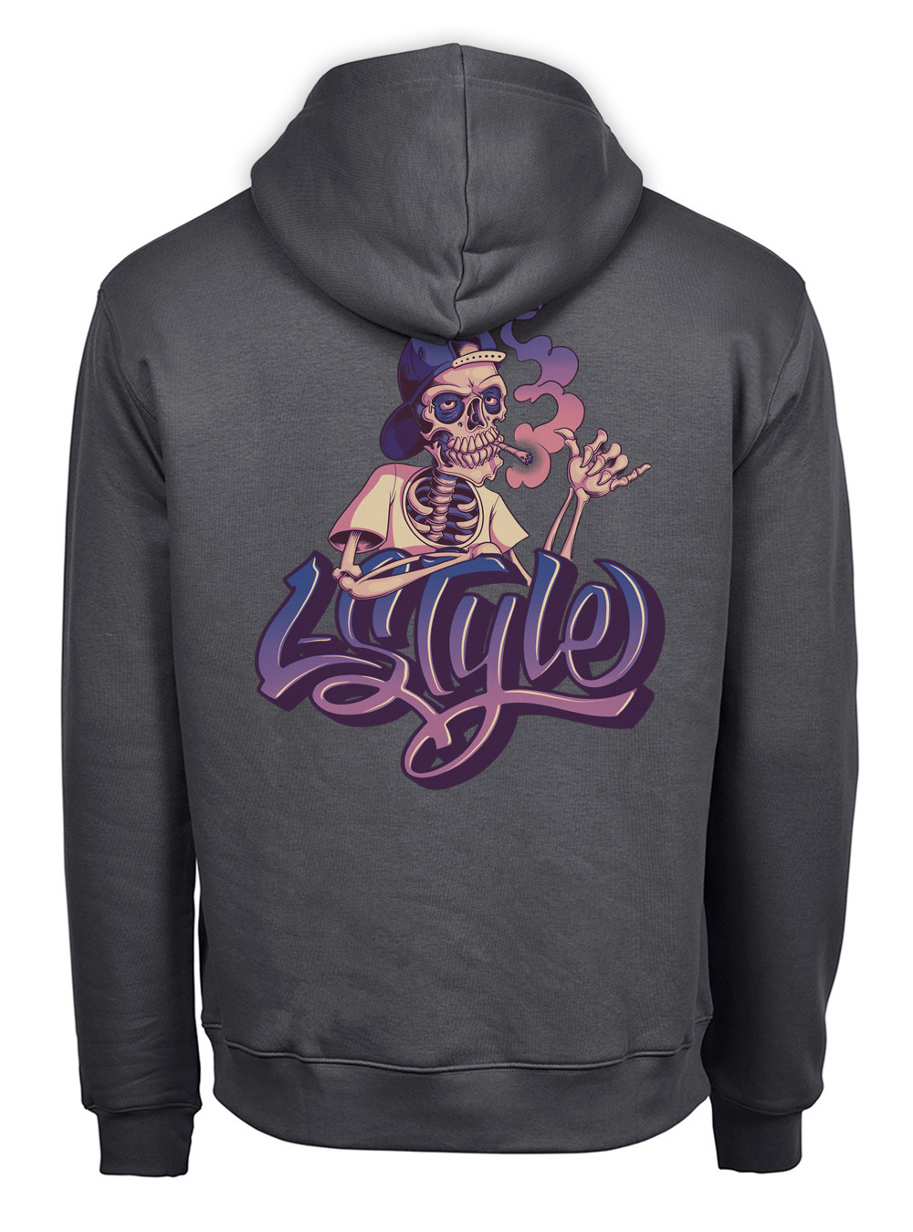 Sweat Logo L S Violet Shaka Gris