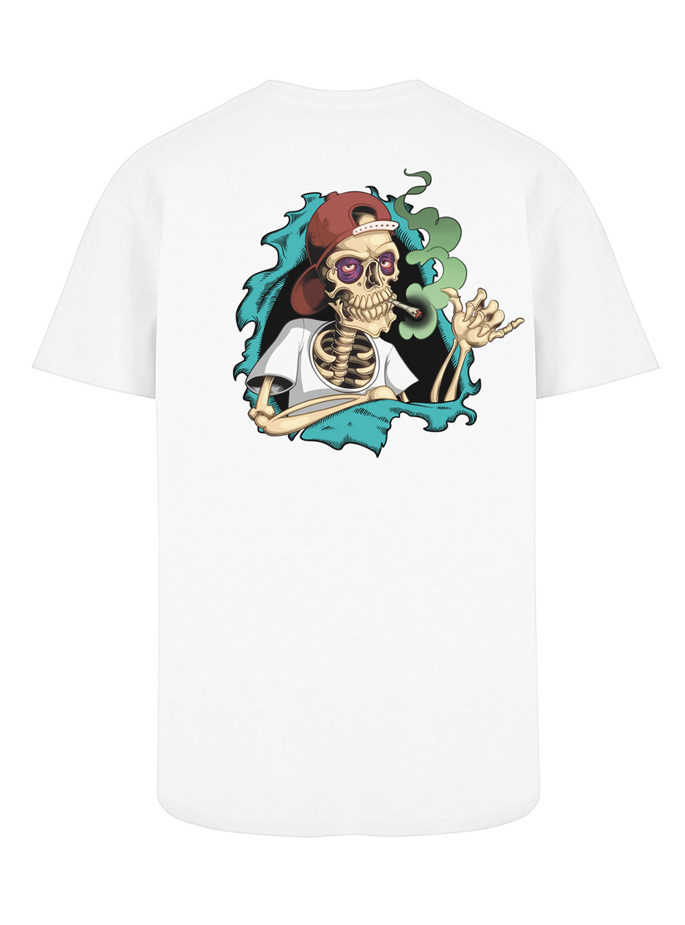 T Shirt L Style Bones Brigade Bleu Pastel Blanc