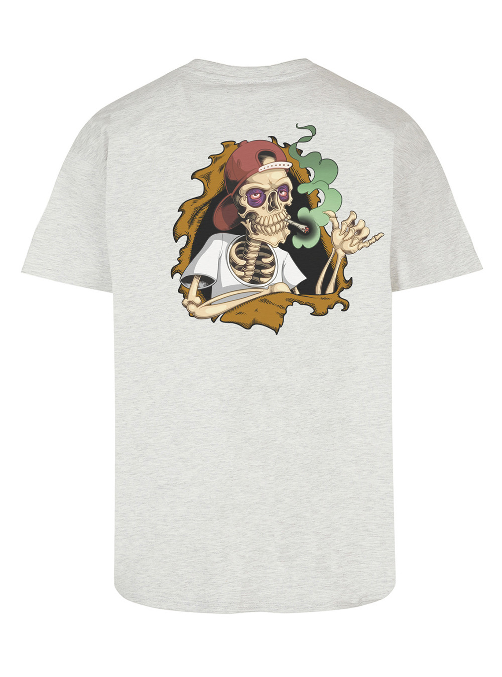 T Shirt L Style Bones Brigade Marron Gris chiné clair