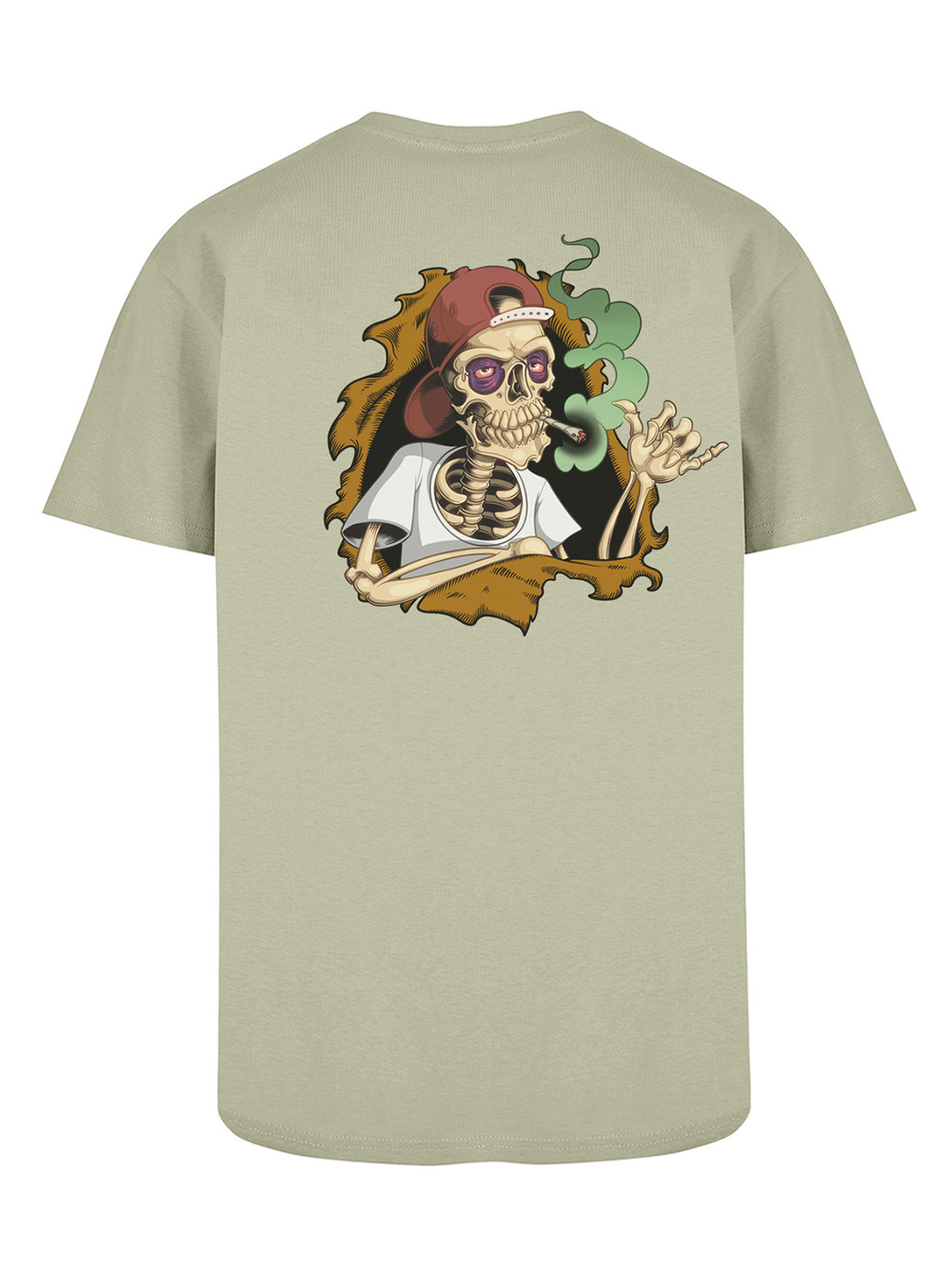 T Shirt L Style Bones Brigade Marron Vert amande