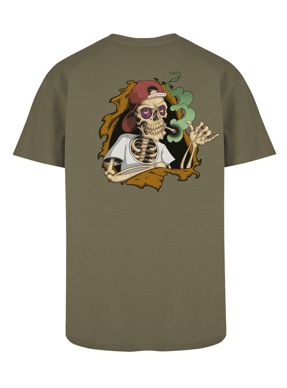 T Shirt L Style Bones Brigade Marron Vert kaki
