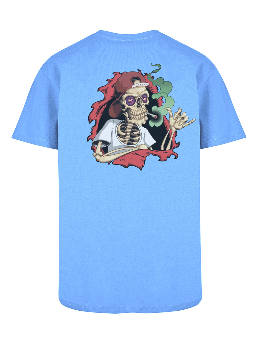T Shirt L Style Bones Brigade Rouge Bleu pastel
