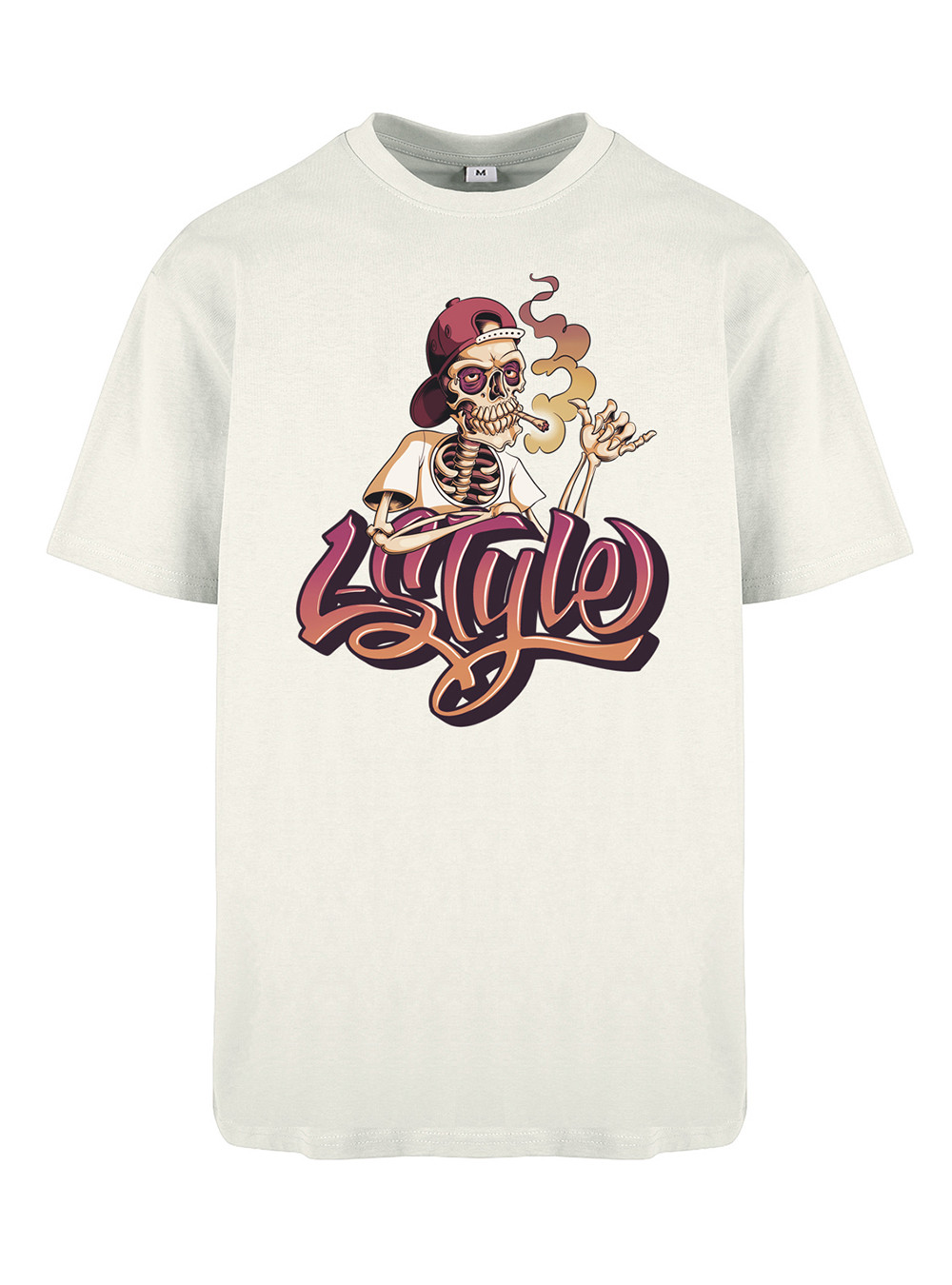 T Shirt Logo L Style Shaka Orange Gris très clair