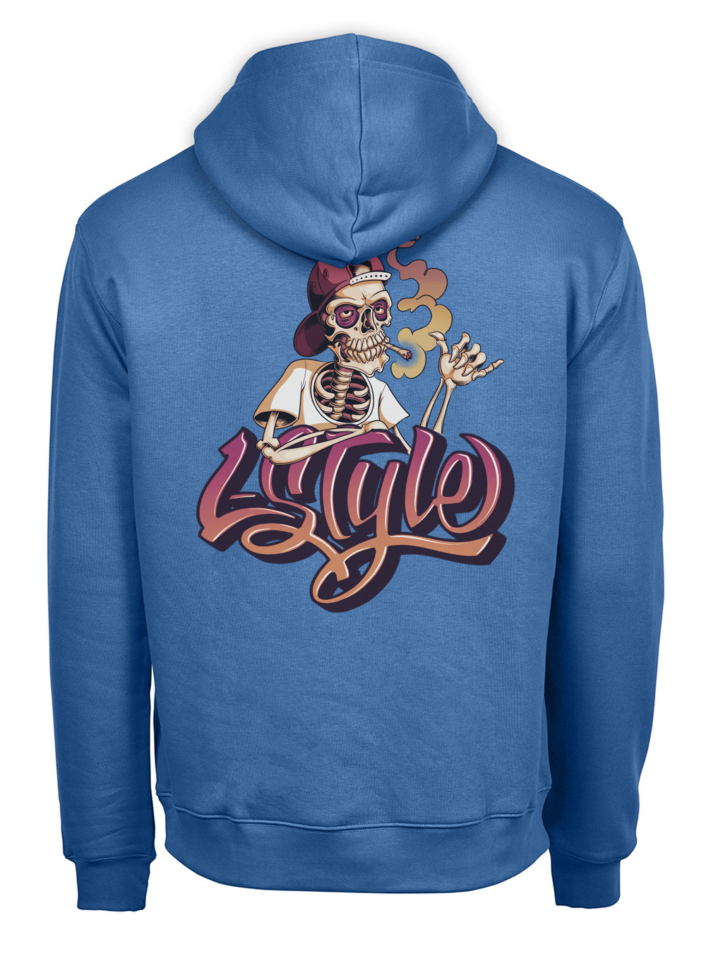 Sweat Logo L S Orange Shaka Bleu ciel